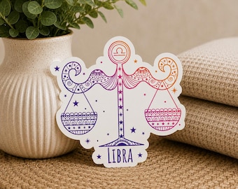 Znak zodiaku Waga: Wodoodporna naklejka winylowa