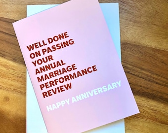 Annual Marriage Performance Review -  Anniversary Greeting Card