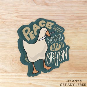 La pace non è mai stata un&#39;opzione Meme: adesivo in vinile impermeabile