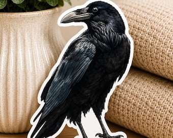Cuervo Majestuoso Monocromo: Vinilo Adhesivo Impermeable