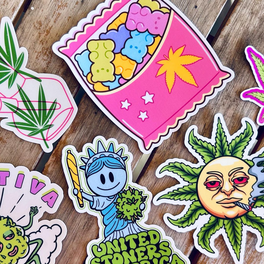 Sytner Mini Stickers Mini Stoner Sticker Set: Vinyl WATERPROOF Sticker - Etsy
