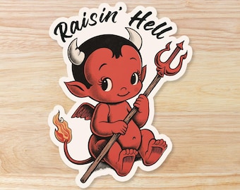 Pegatina de vinilo impermeable "Kewpie Devil Raisin Hell"