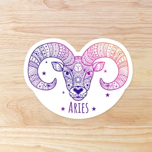 Aries Zodiac Astrology Sign: Waterproof Vinyl Sticker