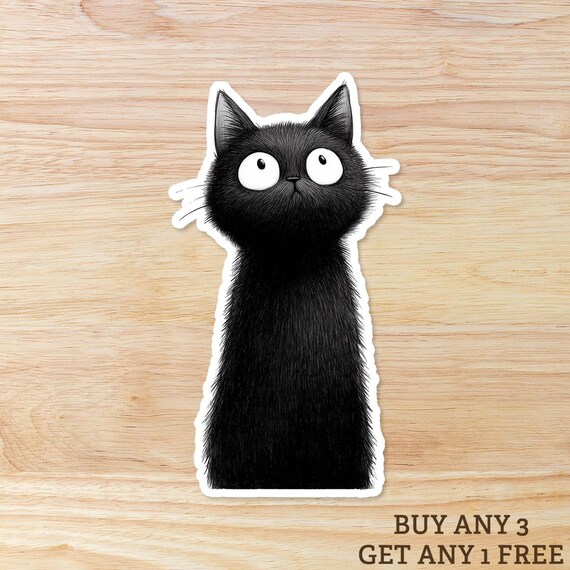 Black Void Loading Black Cat Sticker: Funny Waterproof Vinyl Decal