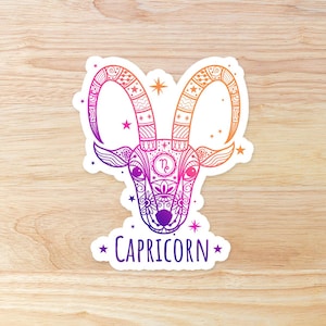 Capricorn Zodiac Astrology Sign: Waterproof Vinyl Sticker