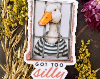 Funny Silly Goose Sticker: Waterproof Vinyl Decal