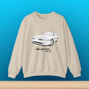 Toyota Supra Sweatshirt - Minimalist Line Art Crewneck, JDM Car Graphic, Retro Aesthetic Streetwear, Unisex Gift for Car Lovers