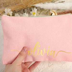 Personalized Customized Makeup Bags,Bridesmaid Makeup Bag With Name,Birthday Gifts for Her,Wedding Gift,Makeup Bag Gifts for Best Friends zdjęcie 8