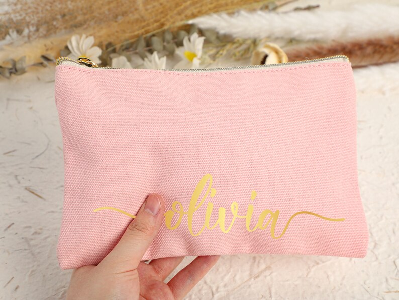 Personalized Customized Makeup Bags,Bridesmaid Makeup Bag With Name,Birthday Gifts for Her,Wedding Gift,Makeup Bag Gifts for Best Friends zdjęcie 8