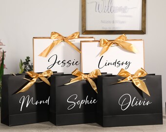 Bolsas de regalo de dama de honor personalizadas, bolsas de regalo de boda, bolsas de dama de honor, bolsas de regalo de bienvenida, bolsas de regalo de despedida de soltera, bolsas de regalo