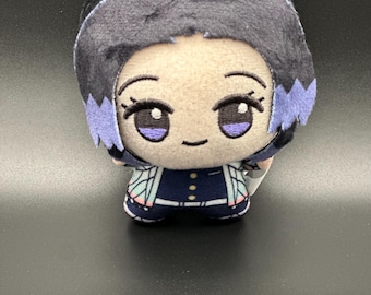 Chibi Anime Flower Butterfly Swordsman Plush Keychain | 10cm Anime Style Warrior Bag Charm