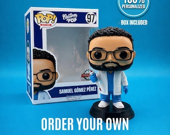 Custom Pop with Personalized Box - Custom 3D Printed Figure from Photo - 100% Personalized Gift - Custom Pop Vinyl Style Portrait