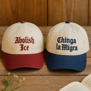 Embroidered Chinga La Migra Hat, Chinga La Migra Cap, Abolish Ice Political Hat DACA Hat Liberal Hat Immigrant Rights Hat Social Justice Hat