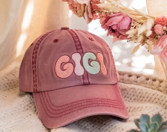 Embroidered Mama Baseball Cap, Custom Gigi Hat, Personalized Gift