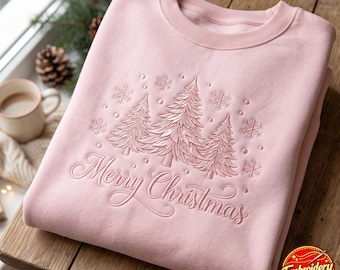 Bluza z haftem "Wesołych Świąt", koszulka z choinkami, koszulka z choinką, koszulka z wesołymi świętami, prezent świąteczny
