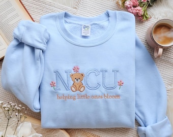 Embroidered Bear NICU Sweatshirt, Nurse Gift