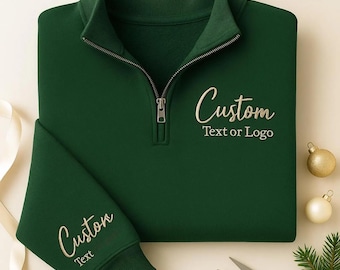 Sweat-shirt avec logo brodé sur un quart de tour - Vêtements d'équipe personnalisés