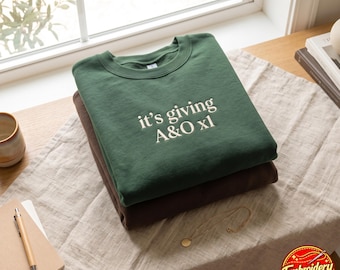 Embroidered It's Giving A&O Sweatshirt, Funny Nurse Shirt, Medical Gift
