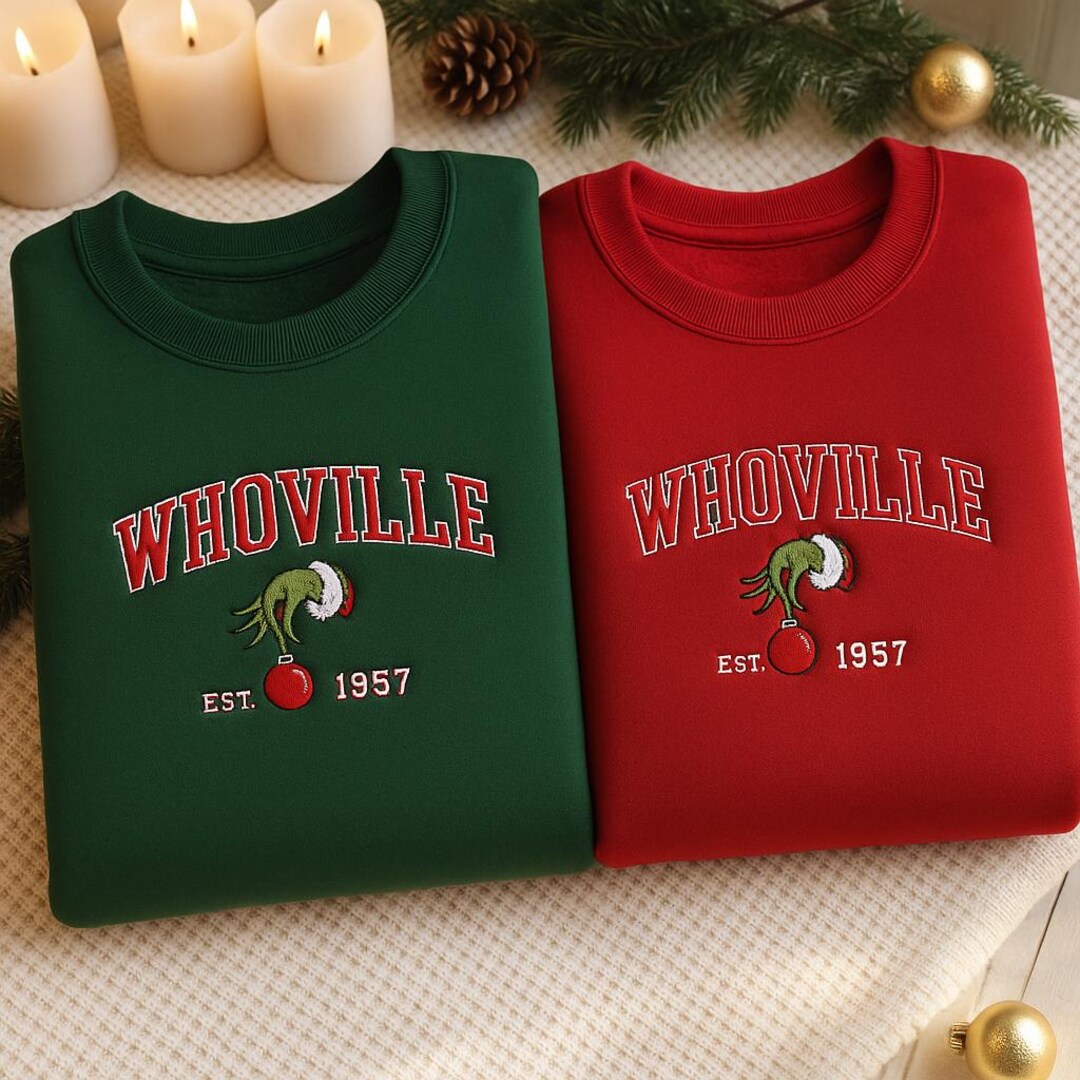 Embroidered Christmas Sweatshirt, Christmas Sweatshirt, Christmas