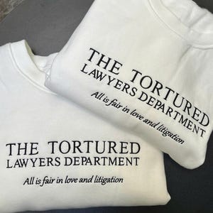 Embroidered Tortured Lawyers Department Shirt, Law School Graduate Gift