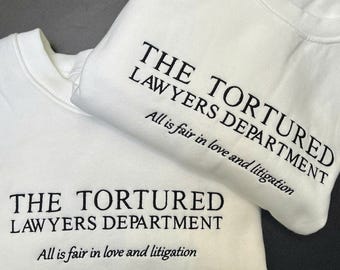 Embroidered Tortured Lawyers Department Shirt, Law School Graduate Gift