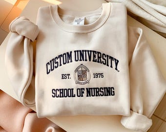 Custom Embroidered University Sweatshirt, College Gift
