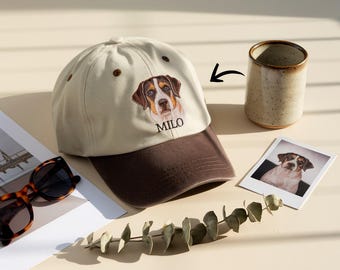 Custom Embroidered Pet Photo Hat, Personalized Dog/Cat Cap