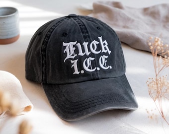 Fck ICE Embroidered Cotton Hat, Political Protest Statement