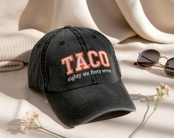 Embroidered Taco Trump Always Chickens Out Trucker Washed Hat