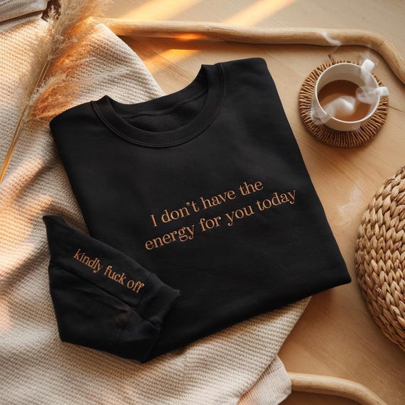 Embroidered Sarcastic Unisex Sweatshirt, Funny Anti-Social Crewneck