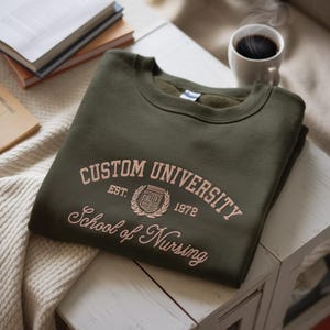 Embroidered Custom College Sweatshirt Hoodie, Embroidered Personalized Logo University Sweatshirt Shirt, College Hoodie, Graduation Gift