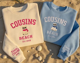 Embroidered Coastal Shirt, Cousins Beach Crewneck