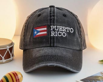 Embroidered Puerto Rico Flag Washed Cap – Boricua Pride Hat