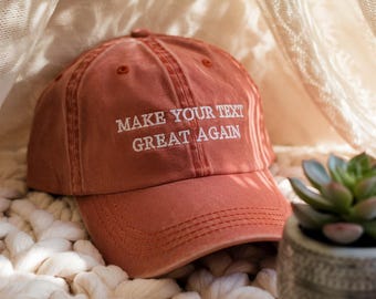 Embroidered Personalized Baseball Cap, Custom Text Hat