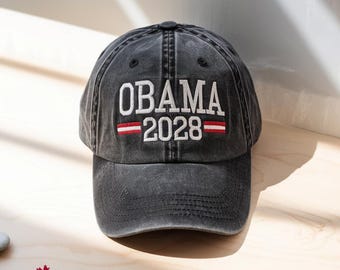 Embroidered Obama 2028 Washed Cotton Hat