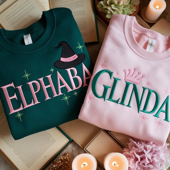 Embroidered Wicked Sweatshirt, Elphaba Glinda Musical Fan Gift