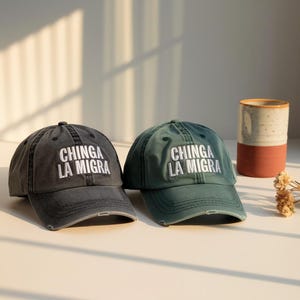 Embroidered Chinga La Migra Hat, Chinga La Migra Cap, Abolish Ice Political Hat DACA Hat Liberal Hat Immigrant Rights Hat Social Justice Hat