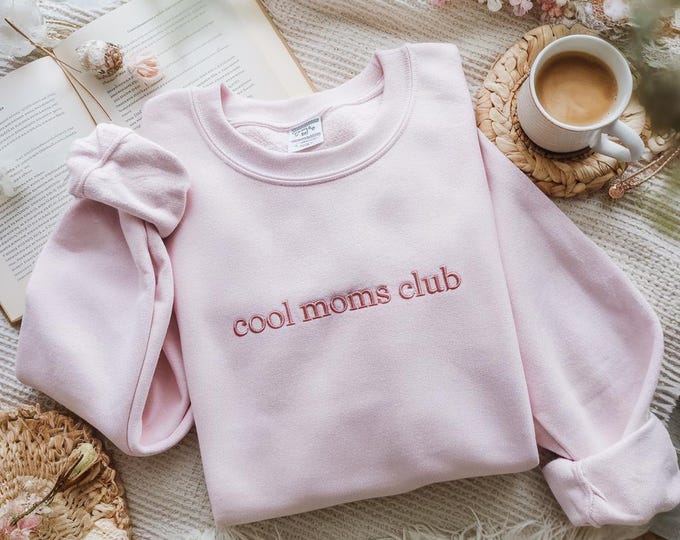 Embroidered Cool Moms Club Sweatshirt, Mother's Day Gift