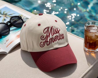 Embroidered Miss America Cotton Trucker Hat