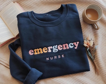 Geborduurd sweatshirt voor spoedeisendehulpverpleegkundigen, cadeau voor SEH-verpleegkundigen
