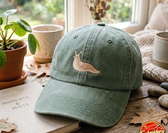 Embroidered Slug Cap, Nature Lover Unisex Hat