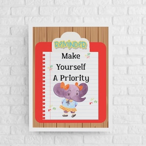 Self Care Elefant Art Print: Make Yourself a Priority (Digitaler Download)