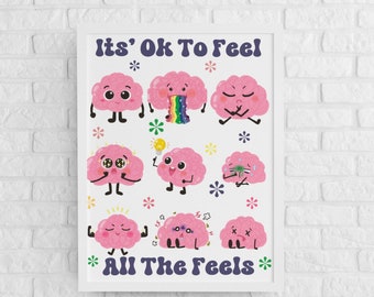 It's OK to Feel All the Feels Print: Mental Health Decor (Digital Download)