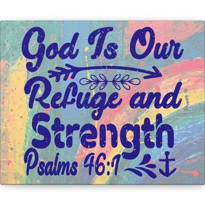 Christian Motivational Stretched Canvas Wall Art, Scripture Print, Religious Decor