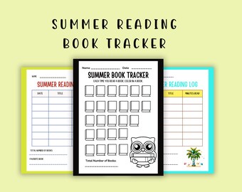 Summer Reading Tracker for Kids, Printable Book Log, Summer Coloring Activity, Instant Download