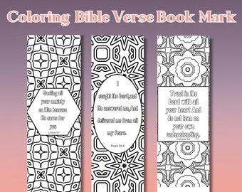 Bible Verse Coloring Bookmarks: Inspirational Scripture (Digital Download)
