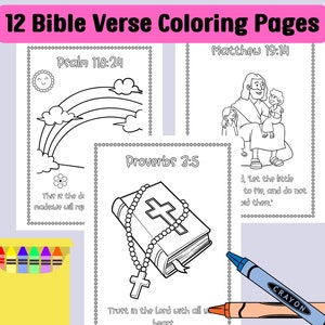 Bible Verse Coloring Pages: Sunday School Activity (PDF Pattern)