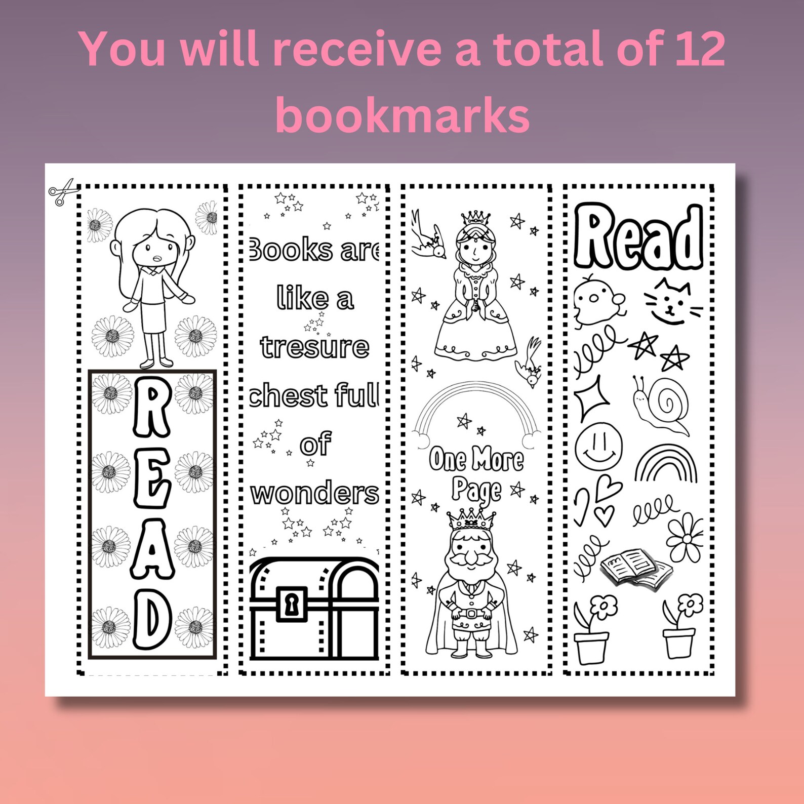 Printable Coloring Bookmarks: Summer Reading Activity (PDF) - Etsy