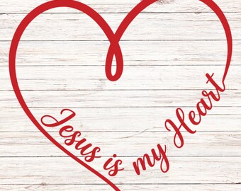 Jesus Is My Heart, Christian Valentine Design ,Religious Sublimation File