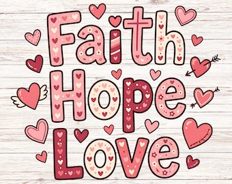 Fé, Esperança e Amor PNG, Clipart Cristão de Dia dos Namorados, Desenho de Coração Religioso